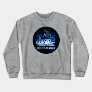 Cute Funny Cat Kitten Reading Book Sarcastic Humor Quote animal Lover Artwork Crewneck Sweatshirt